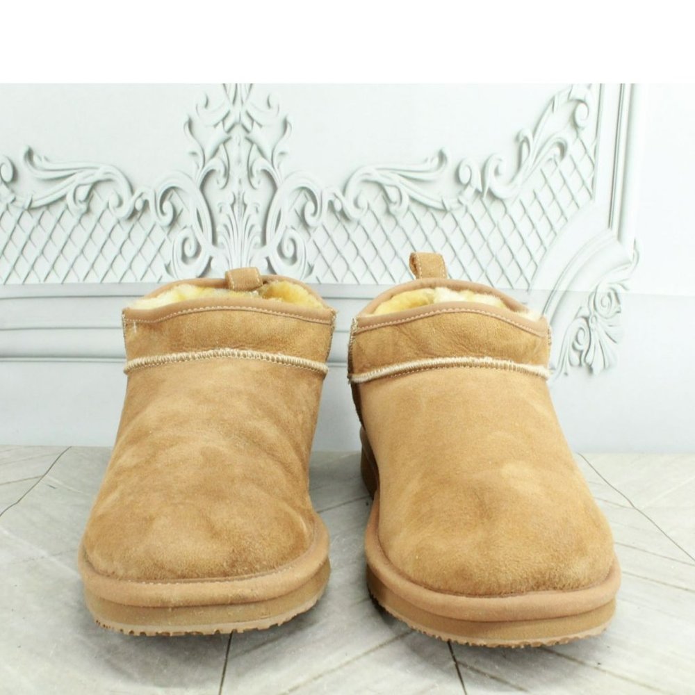 LL Bean Brown Suede Wicked Good Shearling Lined Slipper Ankle Boot Size 8 M - Picture 4 of 9